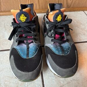 Men’s Nike huarache  Sneakers in Black, Blue, and Orange